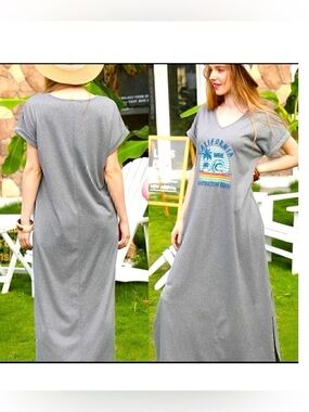 NWT Ninexis Huntington  Beach California T Shirt  Maxi  Dress 1X